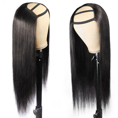 Allove Hair Straight Virgin Remy Human Hair Wigs U Part Wig