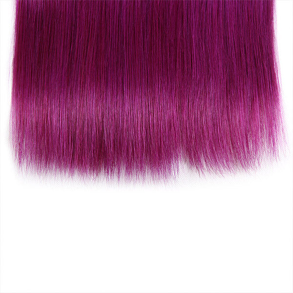 Allove Hair T1B/Purple Ombre Colorful Hair Straight Hair 3 Bundles