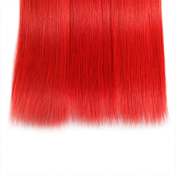Allove Hair T1B /Red Ombre Straight Human Hair 3 Bundles