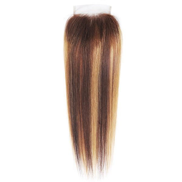 Allove Honey Blonde Color Straight Hair 3 Bundles With 4*4 Lace Closure