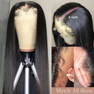 Allove Straight Hair Lace Front Wig 10A Grade Virgin Remy Human Hair Wigs
