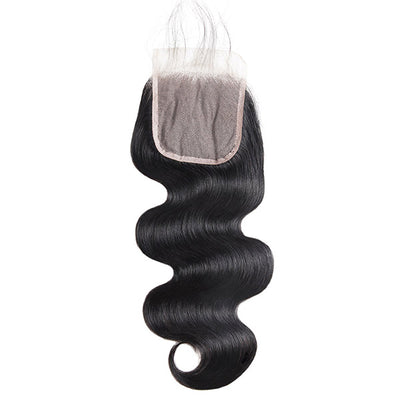 Allove Hair Brazilian Body Wave Hair 3 Bundles with 4*4 Transparent Lace Closure : ALLOVEHAIR