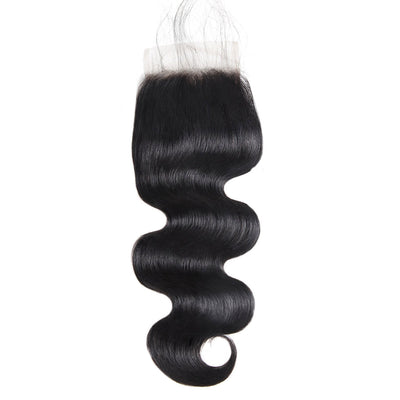 Allove Hair Brazilian Body Wave Hair 3 Bundles with 4*4 Transparent Lace Closure : ALLOVEHAIR