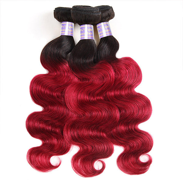 Elevate your style with Allove Hair's Ombre Hairstyles featuring our exquisite 1B/Burgundy color! These luxurious body wave human hair bundles are perfect for adding a touch of elegance and vibrancy to any look.