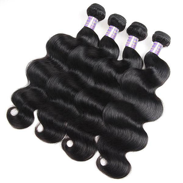 Allove Hair Brazilian 4 Bundles Body Wave Human Hair Weave