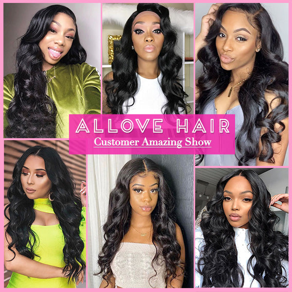 Brazilian Body Wave Hair 3 Bundles with Transparent 4*4 Lace Closure