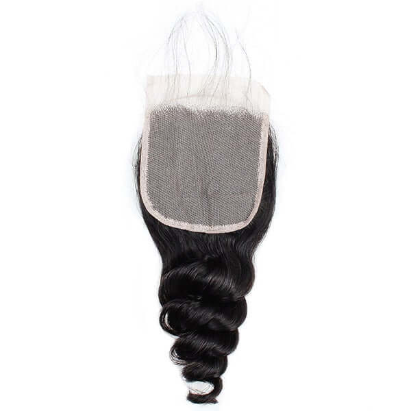 Brazilian Loose Wave 3Bundles With HD Transparent 4*4 Lace Closure