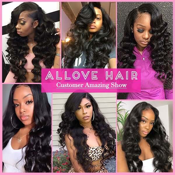 Brazilian Loose Wave 3Bundles With HD Transparent 4*4 Lace Closure