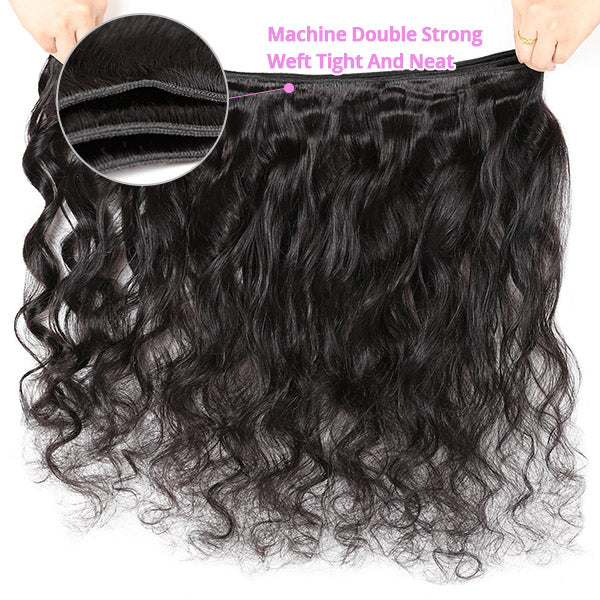 Brazilian Loose Wave Virgin Human Hair 4 Bundles With 4*4 Transparent Lace Closure