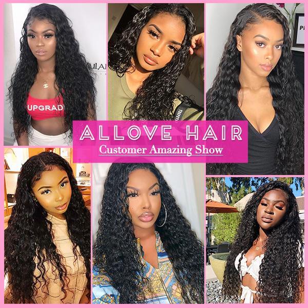 Brazilian Water Wave Hair 3 Bundles with Transparent 4*4 Lace Closure