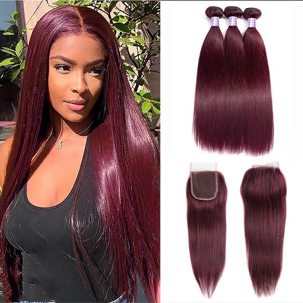 Explore the luxurious world of Allove Hair with our stunning Burgundy human hair bundles. Our straight hair bundles in a rich Burgundy hue are perfect for creating a bold and chic look. Whether you're looking to sew in these high-quality hair bundles or use them with a closure, our collection ensures a flawless finish with long-lasting style.