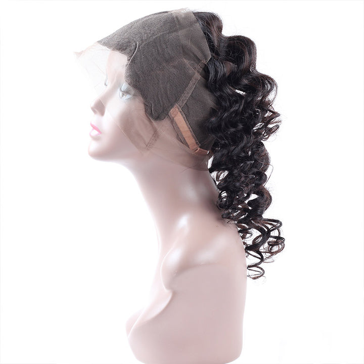 Unleash your inner goddess with Allove Hair's full coverage lace frontal in luxurious loose wave hair. Made from 100% human hair, our 360 lace frontal closure provides a seamless and natural look with maximum coverage.