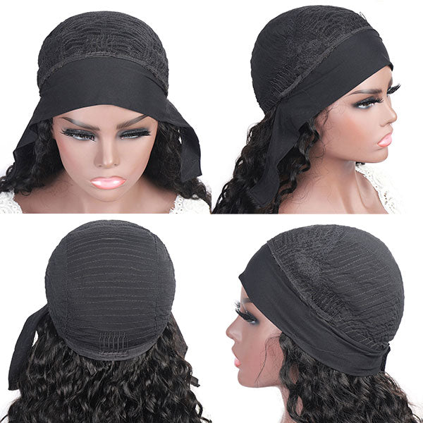Allove Headband Wig Deep Wave Human Hair Non Lace Wig For Black Women
