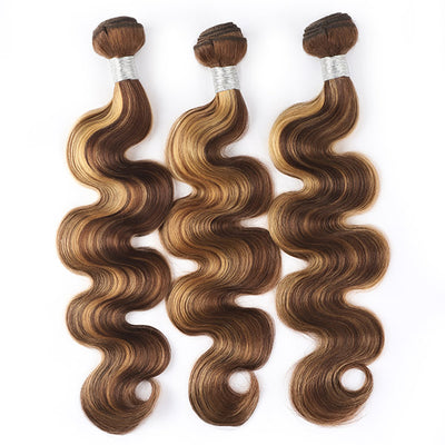 Highlight Honey Blonde Color Brazilian Body Wave Human Hair Bundles