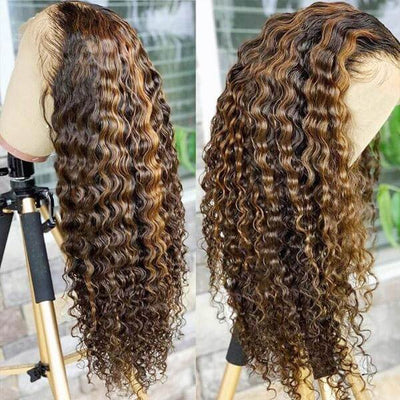 ⏰ ⏰ Flash Sale (Straight/Body Wave/ Deep Wave/Loose Deep Wave)Highlight 4*4 HD Lace Closure Human Hair Wig 150% Density Hurry Up!