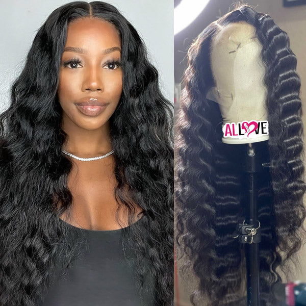 Save $100 OFF 13x4 HD Invisible Lace Front Loose Deep Wave Human Hair Wigs