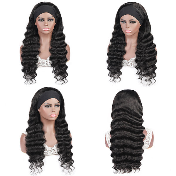 Loose Deep Wave Headband Wig Human Hair Non Lace Wig For Black Women