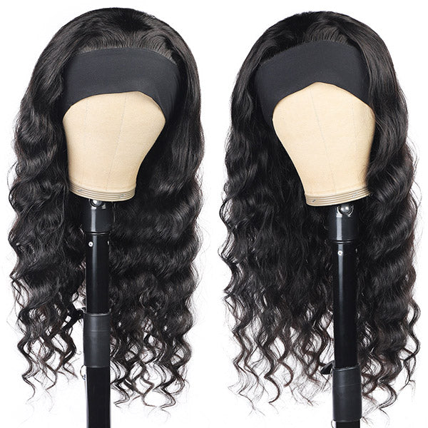 Loose Deep Wave Headband Wig Human Hair Non Lace Wig For Black Women