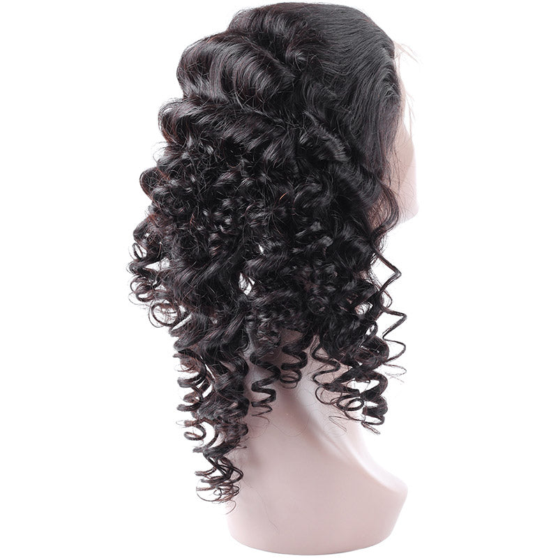 Brazilian Loose Wave Virgin Human Hair 3 bundles With 360 Lace Closure