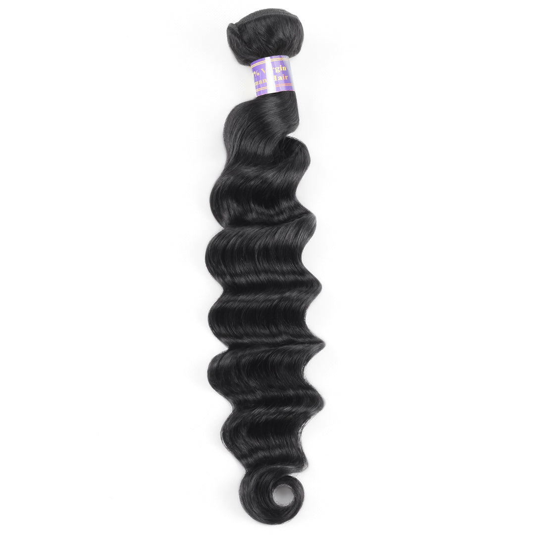Allove Hair brings you the finest loose deep wave bundles, perfect for your sew-in styles. Made from virgin human hair, these bundles offer exceptional quality and natural bounce.