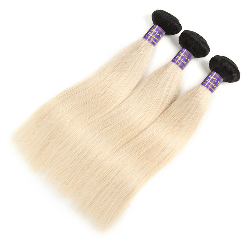 New Arrival 1B/613 Ombre Hair Weaves Straight Virgin Remy Hair 3 Bundles : ALLOVEHAIR