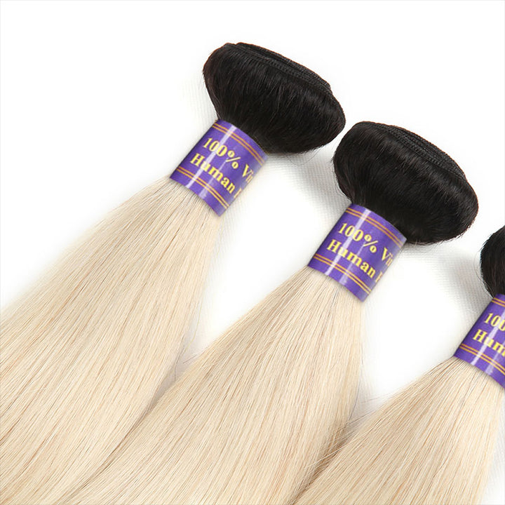 New Arrival 1B/613 Ombre Hair Weaves Straight Virgin Remy Hair 3 Bundles : ALLOVEHAIR