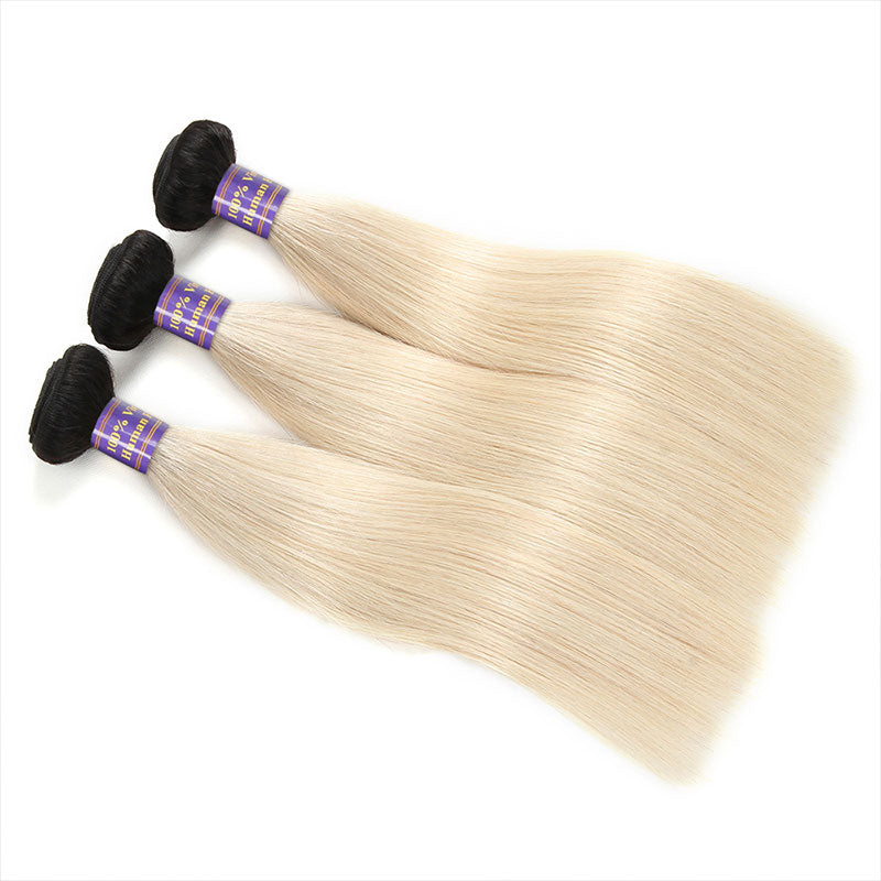 New Arrival 1B/613 Ombre Hair Weaves Straight Virgin Remy Hair 3 Bundles : ALLOVEHAIR