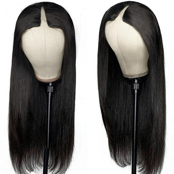 V Part Wigs Straight Brazilian Virgin Human Hair Wigs For Black Women Glueless No Leave Out Lace Front Wig