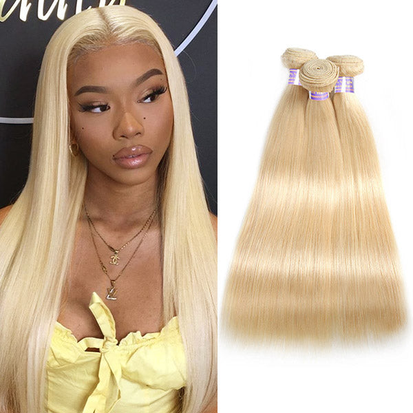 New Arrival 613 Blonde Straight Human Remy Hair Weave 3 Bundles