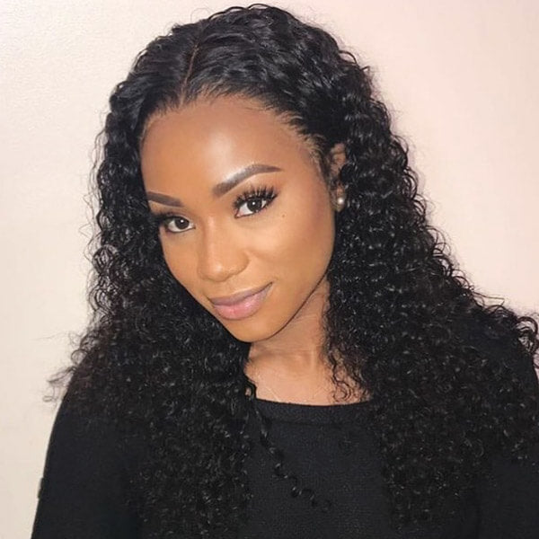 Brazilian Curly Wave 4 Bundles with 13*4 Lace Frontal Closure : ALLOVEHAIR