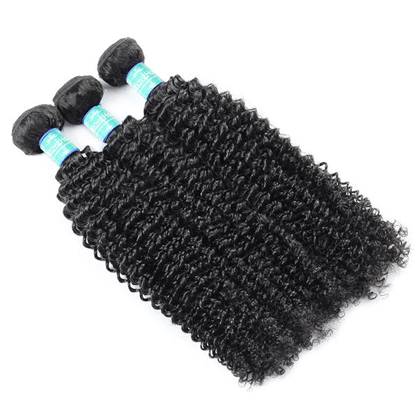 10A Remy Brazilian Kinky Curly Hair 3 Bundles With 4*4 Lace Closure With Baby Hair : ALLOVEHAIR