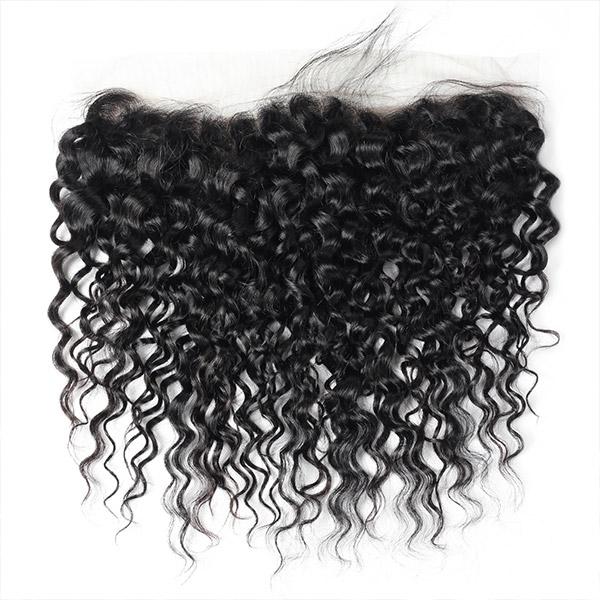 Indian Water Wave 3 Bundles with 13*4 Lace Frontal Closure Human Hair : ALLOVEHAIR