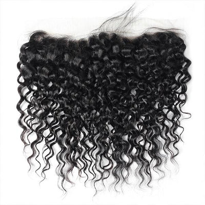 Indian Water Wave 3 Bundles with 13*4 Lace Frontal Closure Human Hair : ALLOVEHAIR