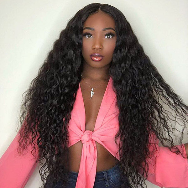 Brazilian Water Wave 4 Bundles With Lace Frontal Closure Human Hair : ALLOVEHAIR