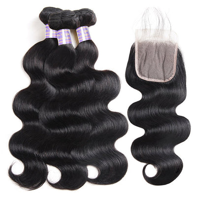 ⏰⏰Flash Sale All Textures 3 Bundles with 4*4 HD Lace Closure Human Hair Time and Stock Limited!