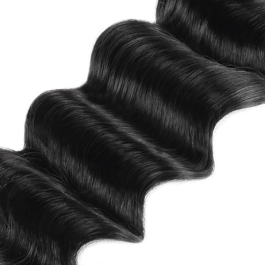 Allove Hair Brazilian Loose Deep Wave 3 Bundles Human Hair Extensions