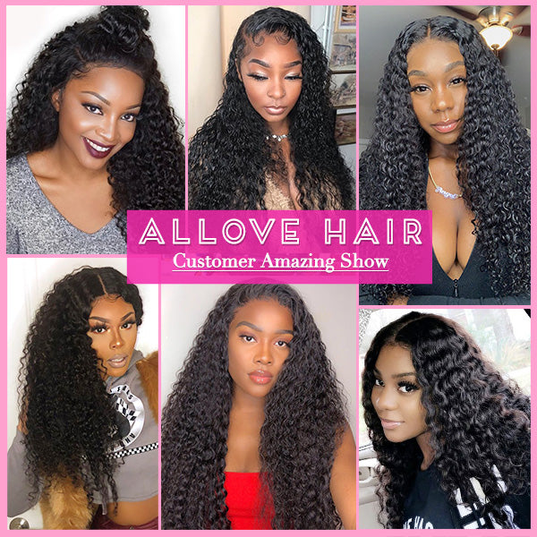 Allove Hair Brazilian Kinky Curly 3 Bundles Virgin Human Hair