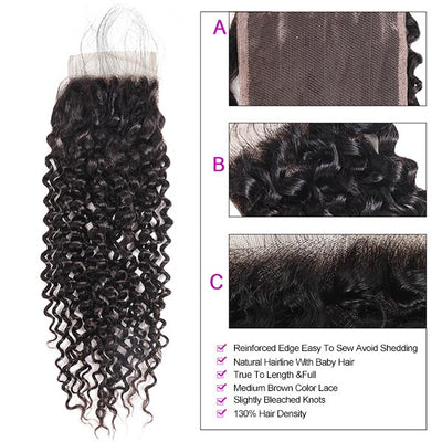 Allovehair Buy 3 Bundles Kinky Curly Hair Get 1 Free Lace Closure
