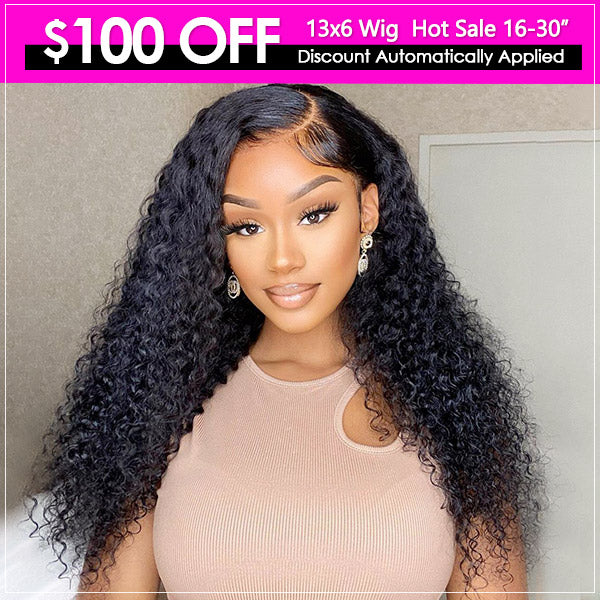 Save $100 OFF 13x6 Transparent Lace Front Human Hair Wigs Kinky Curly Human Hair Wigs