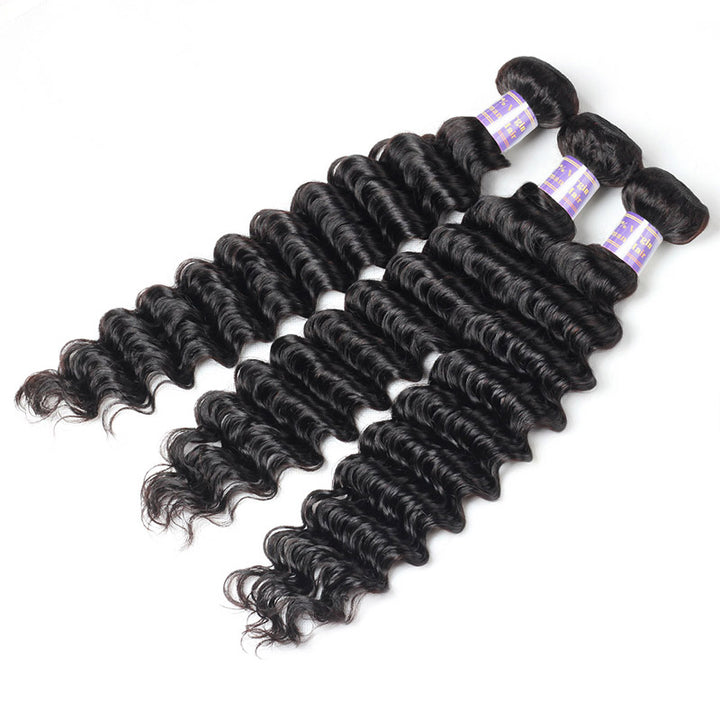 Allove Hair Peruvian Deep Wave 3 Bundles Virgin Human Hair : ALLOVEHAIR