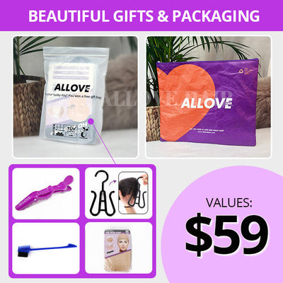 ALLOVE HAIR Wear & Go Highlight Brown Wigs Kinky Straight Pre-Plucked PPB Glueless Lace Wigs