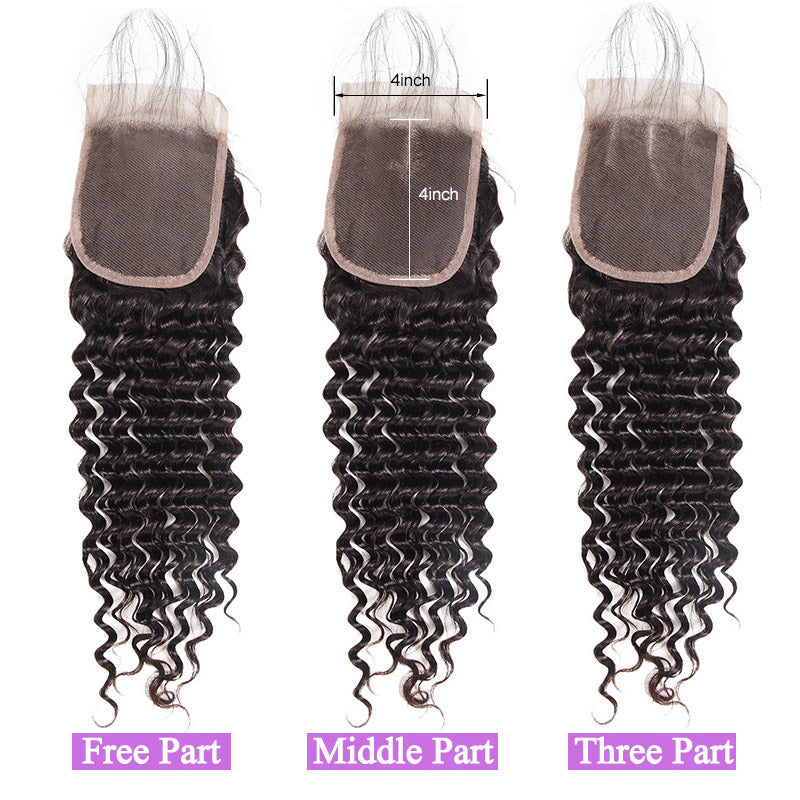 Allove Hair Wholesale 10 Bundles Deep Wave  4*4 Lace Closure Unprocessed Human Hair