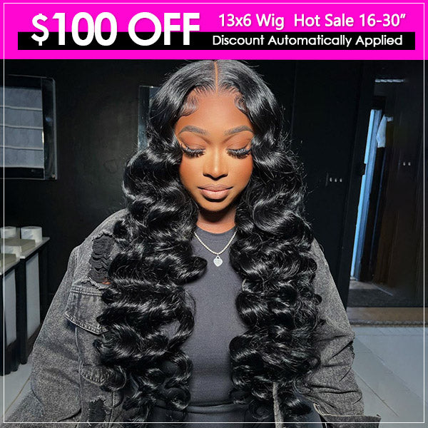 Save $100 OFF 13*6 Transparent Loose Deep Wave Lace Front Wig for Black Women