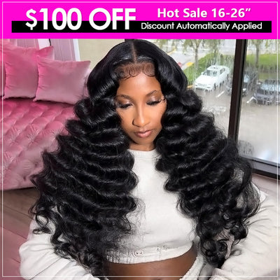 Save $100 OFF 4x4 Lace Closure Wig Loose Deep Wave Human Hair Wigs