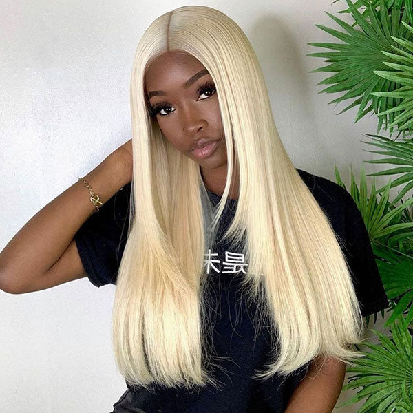 Overnight Shipping 613 Blonde Color Transparent Lace Part Wig Straight Hair Human Hair Wigs