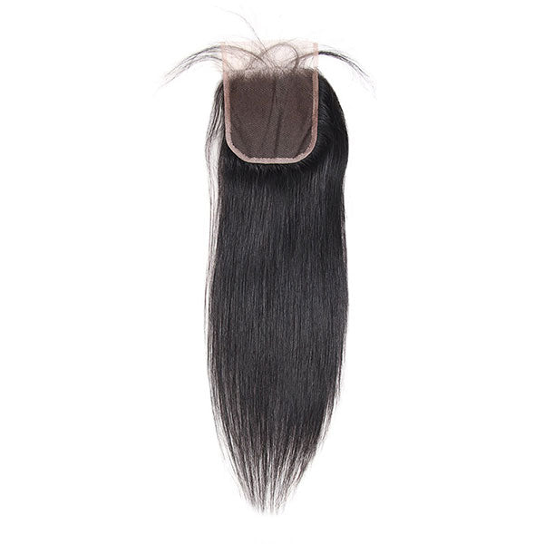 10A Remy Malaysian Straight Hair 3 Bundles With 4*4 Lace Closure With Baby Hair : ALLOVEHAIR