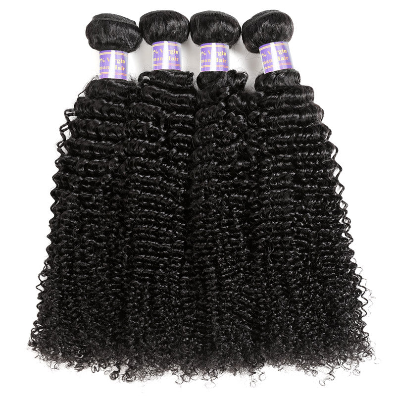 Allove Hair Brazilian Curly Wave 4 Bundles Virgin Human Hair : ALLOVEHAIR