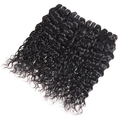 Indian Water Wave 4 Bundles with 13*4 Lace Frontal Closure : ALLOVEHAIR