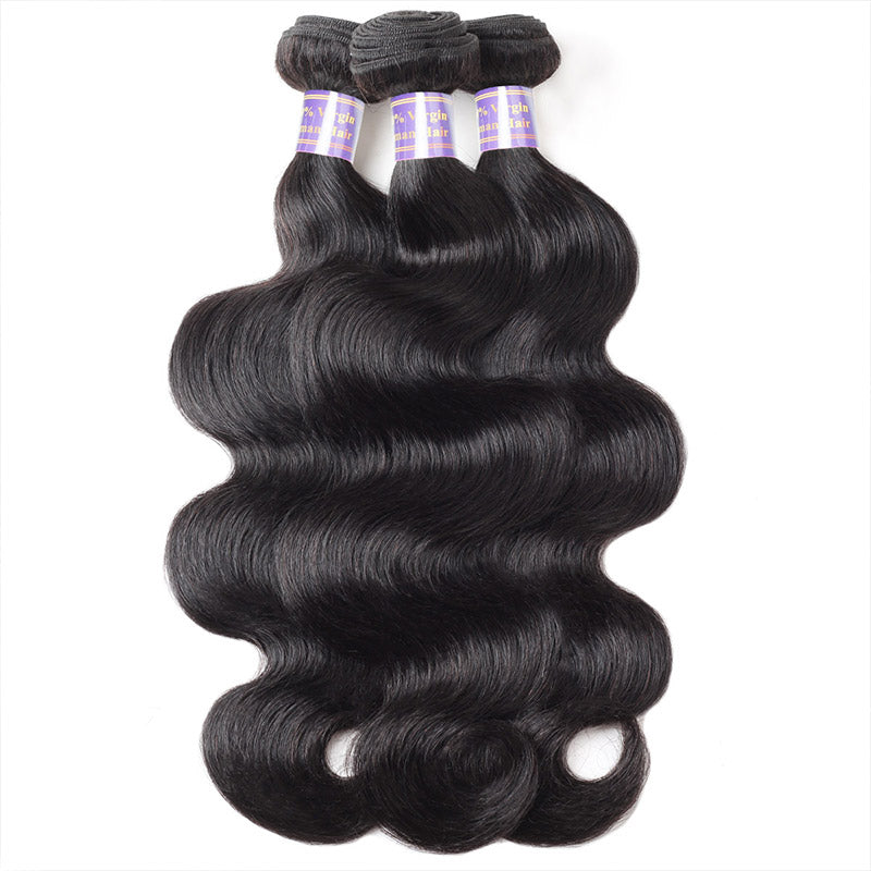 Peruvian Body Wave 3 Bundles with 13*4 Lace Frontal Human Hair : ALLOVEHAIR