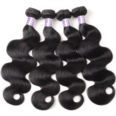 Malaysian Body Wave 4 Bundles with 4*4 Lace Closure Virgin Human Hair : ALLOVEHAIR